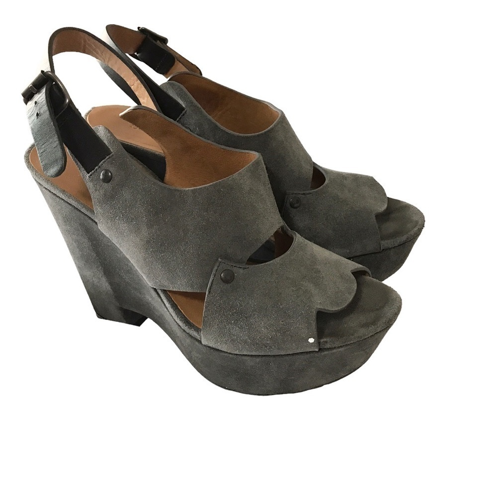 See by Chloe gray suede platform heels 39.5